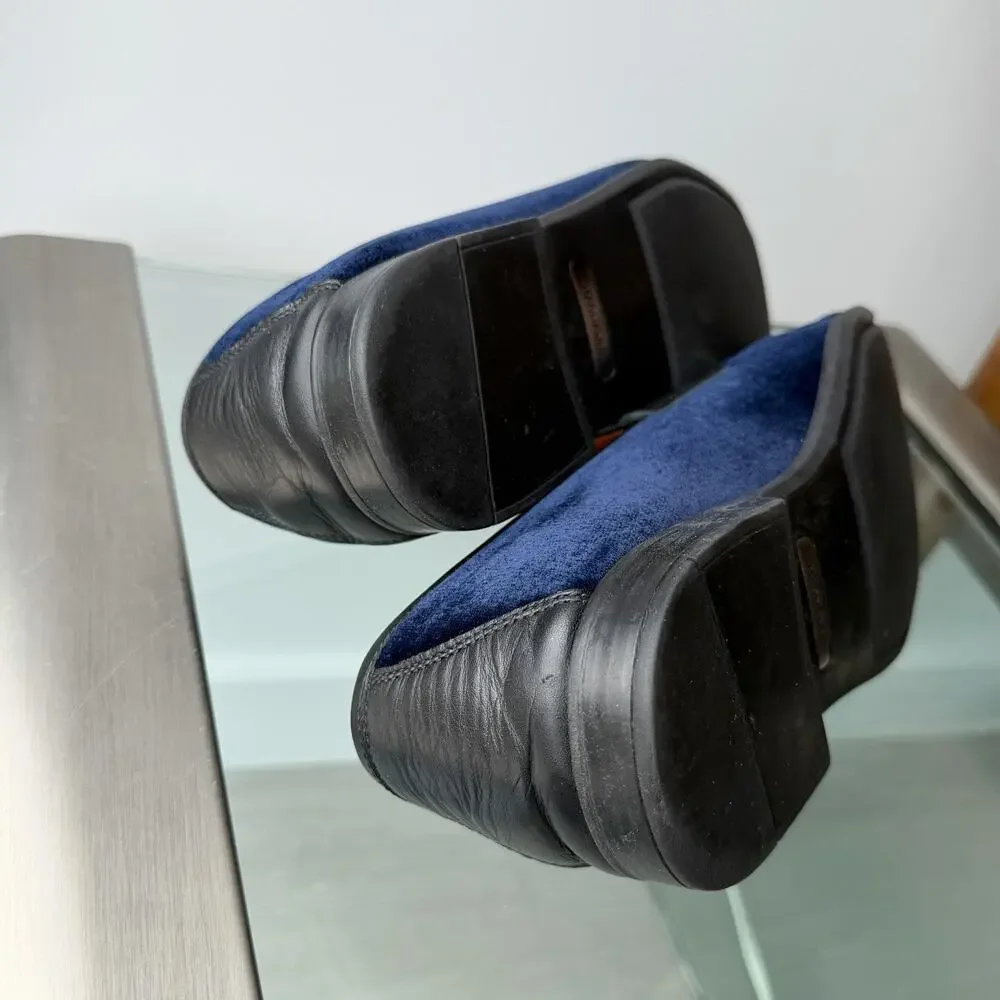 Magnanni 'Vale' Penny Loafers Shoes Blue Velvet Mens 7.5 US / 40 EU